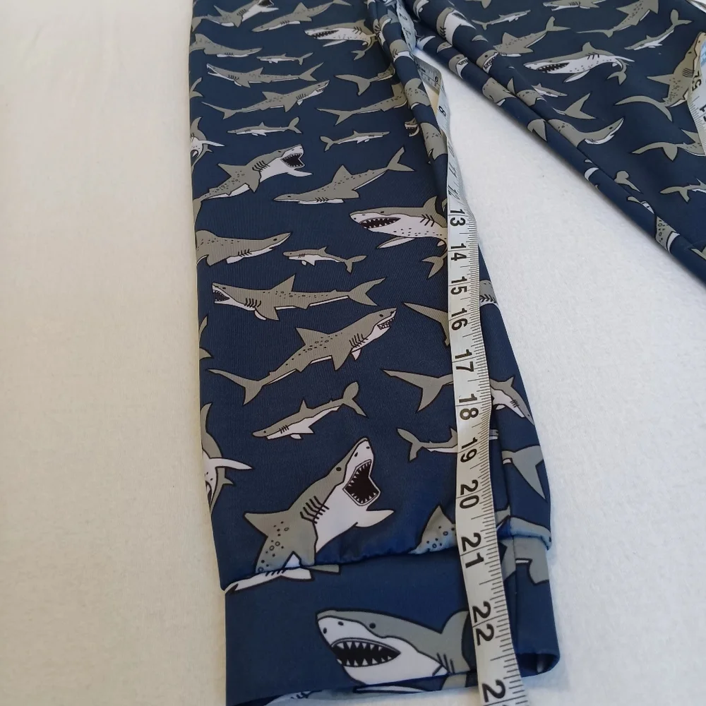 Shark Themed Sweats Sz 150 (10-12years Old) With Pockets